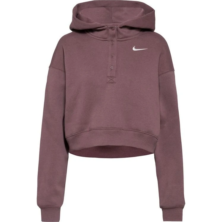 Nike Damen Hoodie W NSW Phnx FLC Os Crp Hnly Hdy dk grey heather