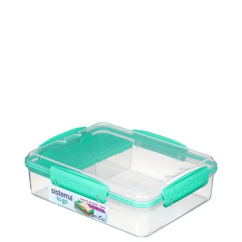 Sistema Snack Attack Duo To Go 975ml Klar/Minzgrün