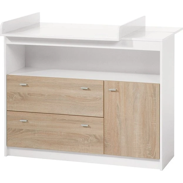 roba Wickelkommode Gabriella, weiß/Eiche, 90 cm Wickelhöhe