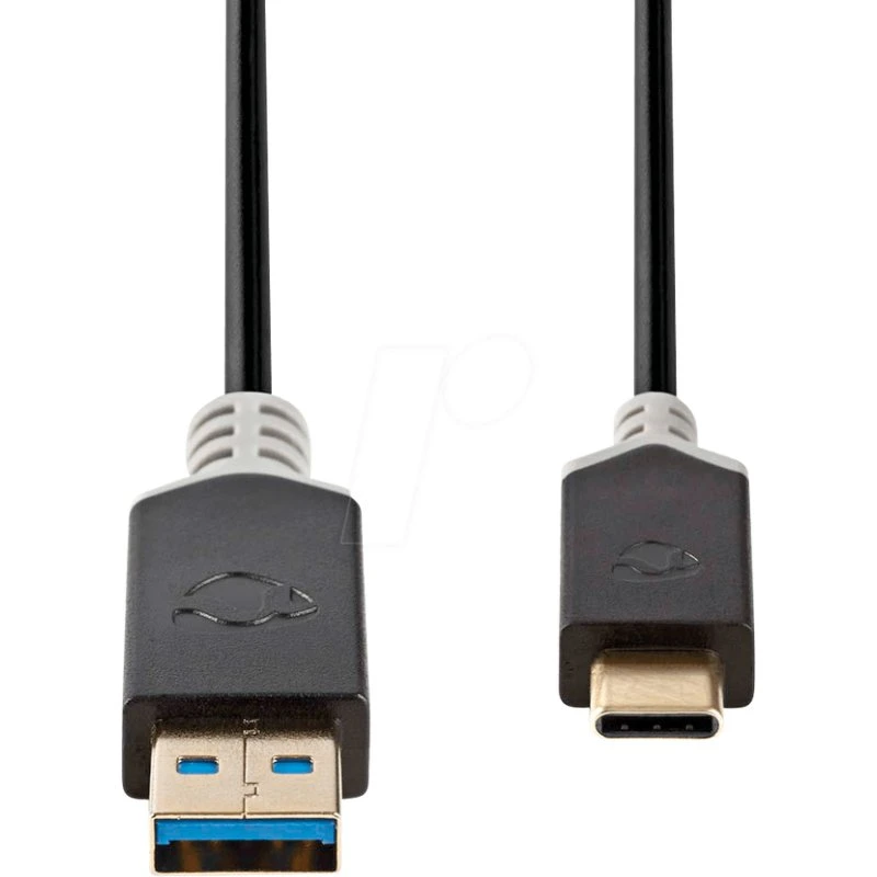 Nedis USB-C 3.2 Gen 1 Kabel 1 m, 60 W, vergoldet, anthrazit
