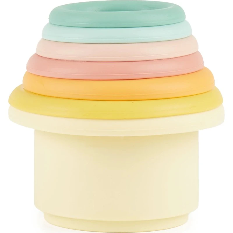 Bieco Silikon-Stapelbecher Tropical Vibes, 7-teilig