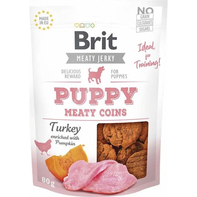 Brit Meaty Jerky Puppy Truthahn 12 x 80 g