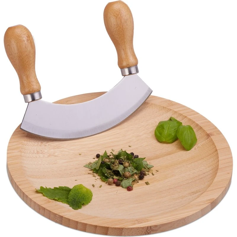 Bambus Wiegemesser mit Brett Ø 20 cm