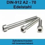 A2 Edelstahl Zylinderschraube M6x30 DIN 912, 50 Stück