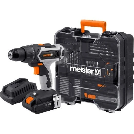 Meister Akku-Bohrschrauber-Set 20 V, 2 Ah, Mobile Werkstatt