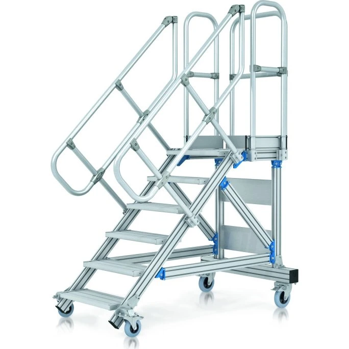 ZARGES Mobile Plattformtreppe 60°, 5 Stufen, 1000 mm breit