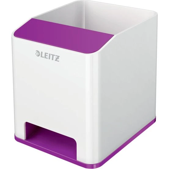 LEITZ Sound Stifteköcher WOW Duo Colour, 2 Fächer, violett