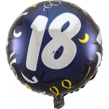 Folienballon 18 schwarz-gold 45cm