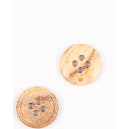 Olivenholzknopf mit Rand – Naturunikat aus Deutschland