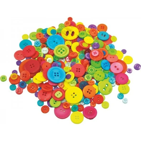Bunte Knöpfe 500 g, Kunststoff, bunt gemischt