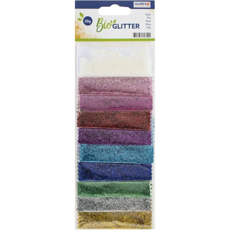 Glorex Bio Glitter fein 10 Farben 20 g