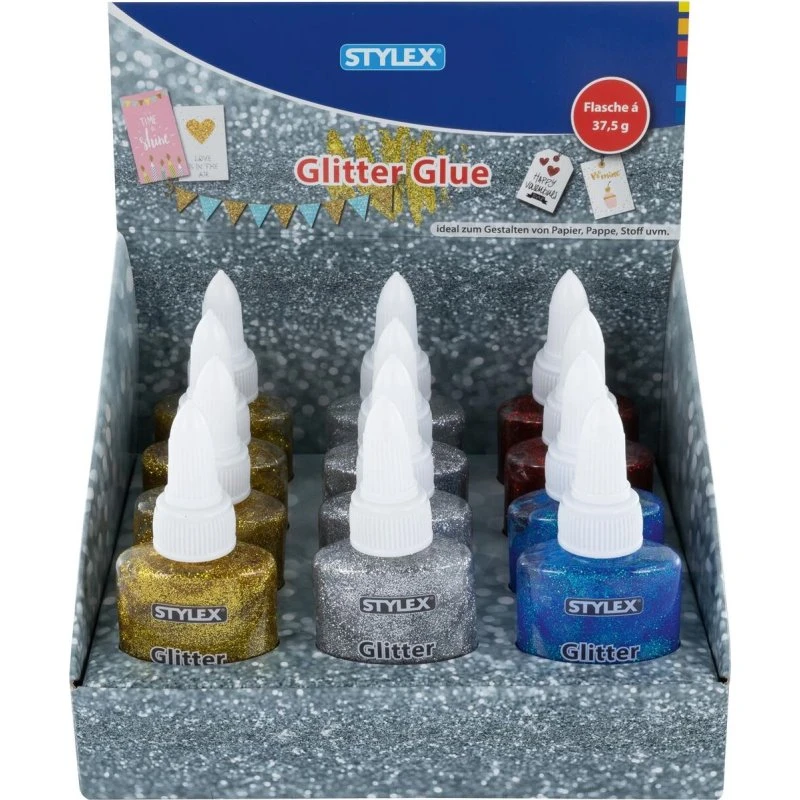STYLEX Glitter Glue 37,5 g, 4 Farben sortiert