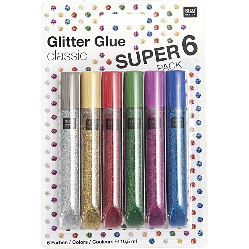 Rico Design Glitter Glue Classic 6x10,5 ml