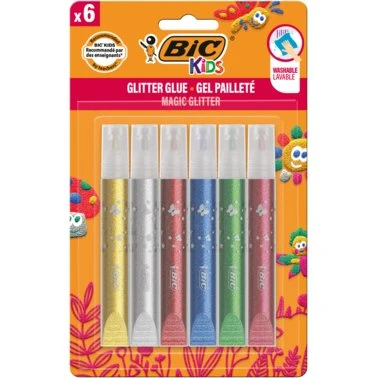 BIC Kids Metallic Glitter Glue 6er Pack