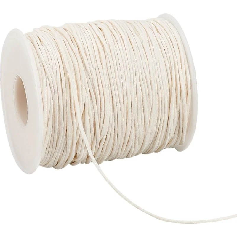 CottonWax 1mm Gewachste Baumwollschnur 100 Yards Beige