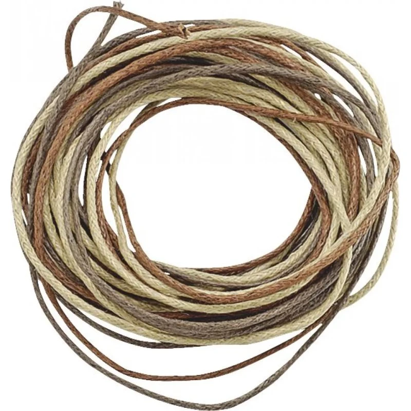 BRUNNEN Wachskordelmix 3-farbig 1 mm Ø natur, rost, braun