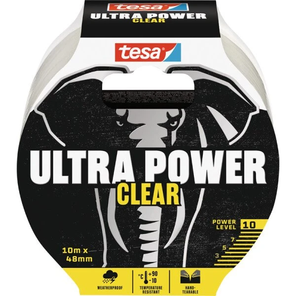 tesa Ultra Power Clear Reparaturband 48 mm x 10 m, transparent