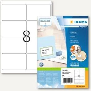HERMA 4269 Adressetiketten A4 99,1x67,7 mm weiß matt 800 Stück