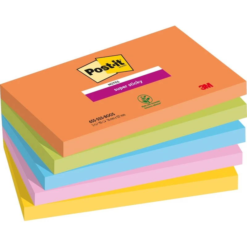 Post-it Super Sticky Notes 76x127 mm, 90 Blatt, Boost