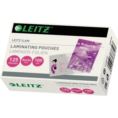 Leitz 33810 Laminierfolie Kreditkarte glänzend 125 µm 100 Stück