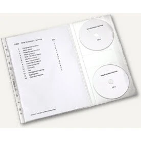 Leitz 4761-30-03 Prospekthülle A4 mit CD-Klappe, 5 Stück