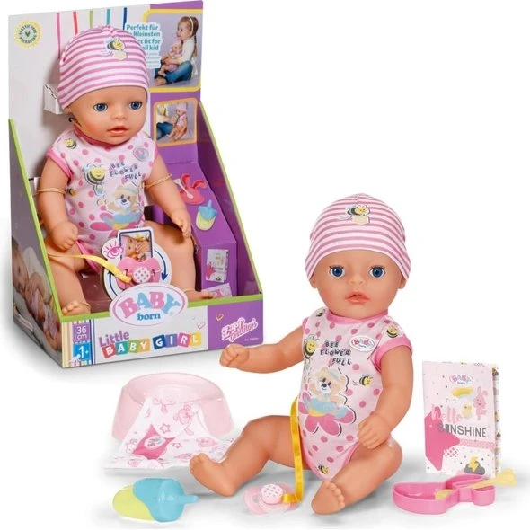 Zapf Creation BABY born Lena 36 cm, Little Baby Girl mit 7 Funktionen