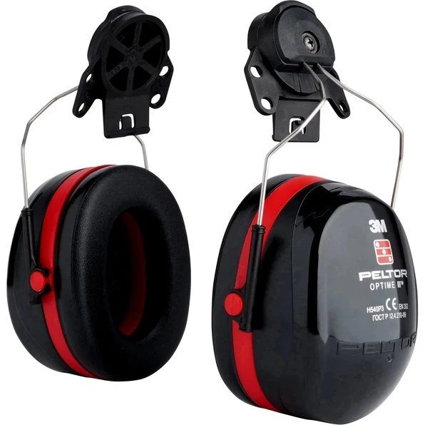 3M Peltor Optime III H540P3E Helmgehörschutz, Rot/Schwarz, SNR 34 dB