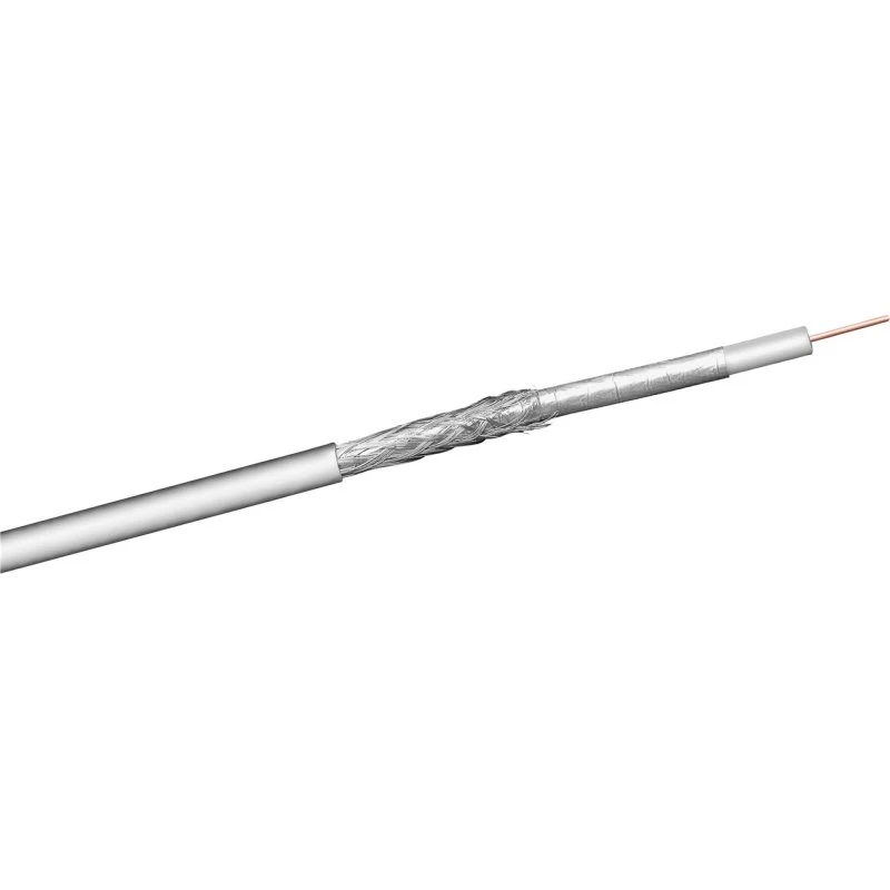 Goobay 27528 100 dB SAT-Koaxialkabel, doppelt geschirmt, CCS, weiß, 100 m