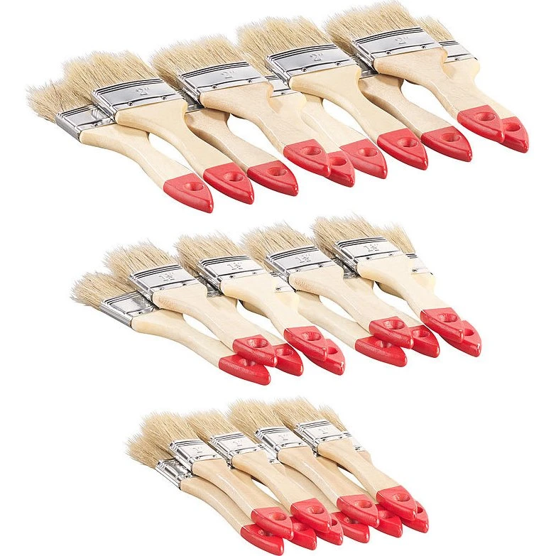 AGT 30-teiliges Flachpinsel-Set mit Naturborsten, 3 Größen