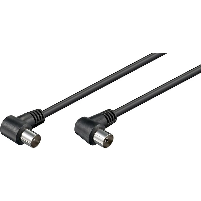 Goobay 11525 Gewinkeltes Antennenkabel 1,5 m schwarz