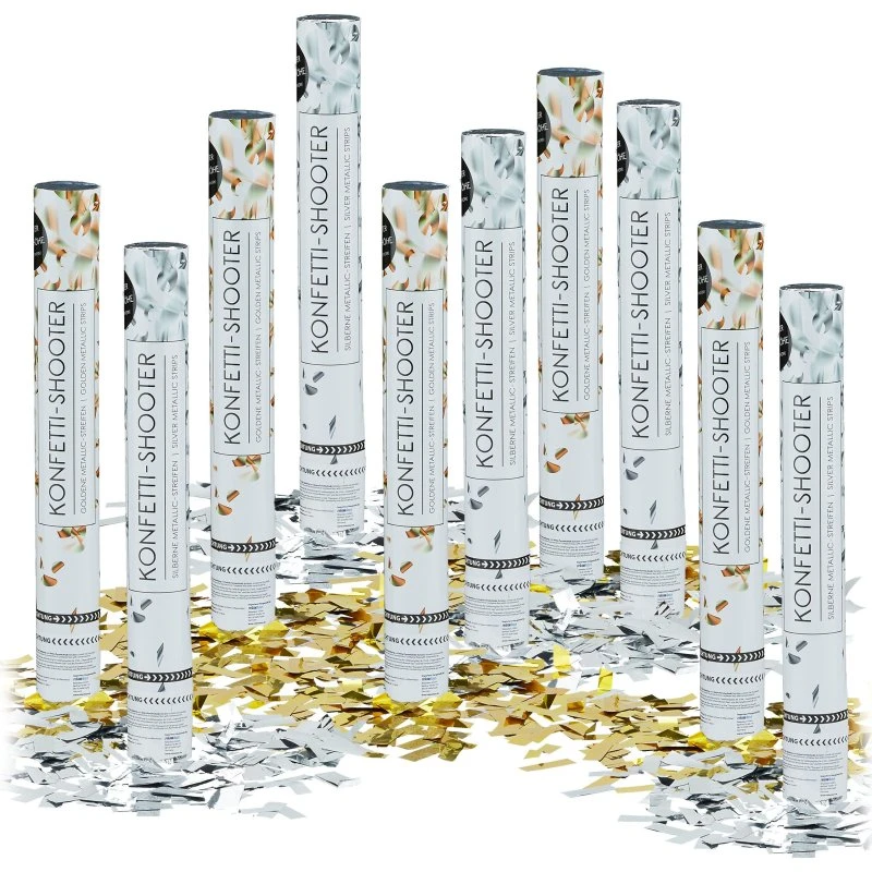 Gold/Silber 10x Party Popper XL