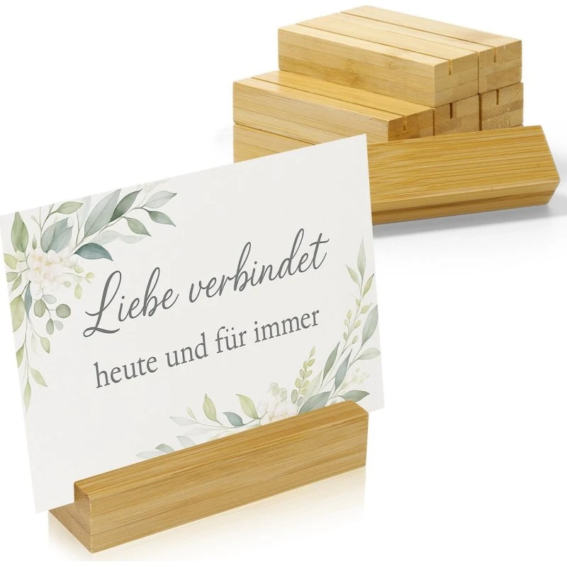 Bambus Tischkartenhalter 10er Set