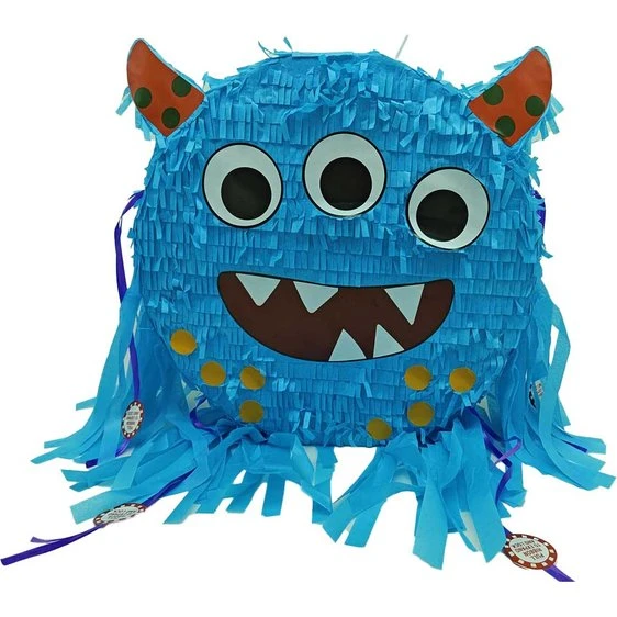 MICA Festival Pinata Monster blau, faltbar, 35 x 35 x 9 cm