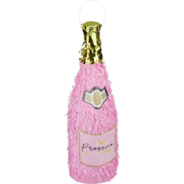 Pinata Sektflasche Rosa/Gold 51 cm