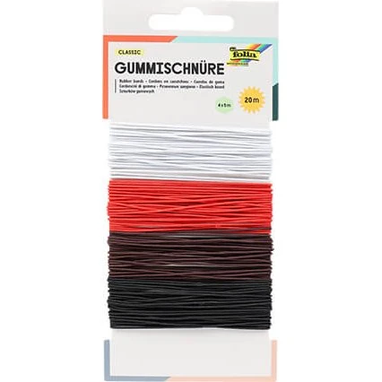 folia Gummischnüre-Set 4×5 m farbig sortiert