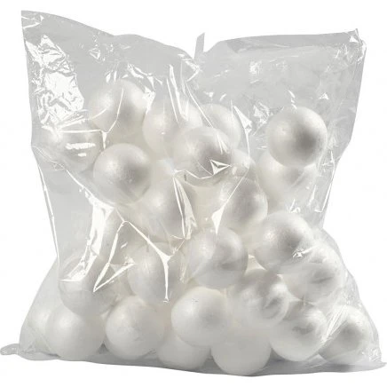 Styropor-Kugeln 6 cm, 50 Stück, weiß