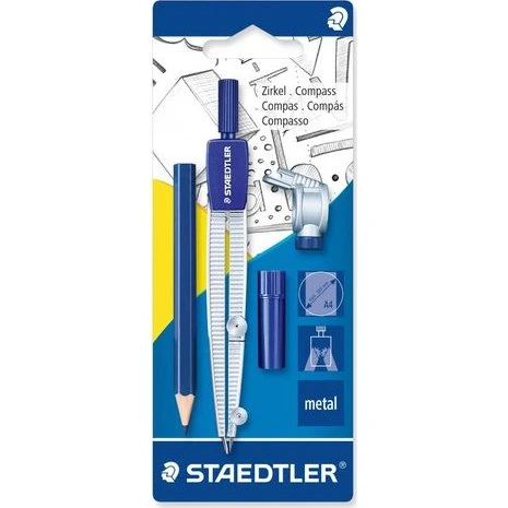 Staedtler Schulzirkel 124 mm silber mit Bleieinsatz