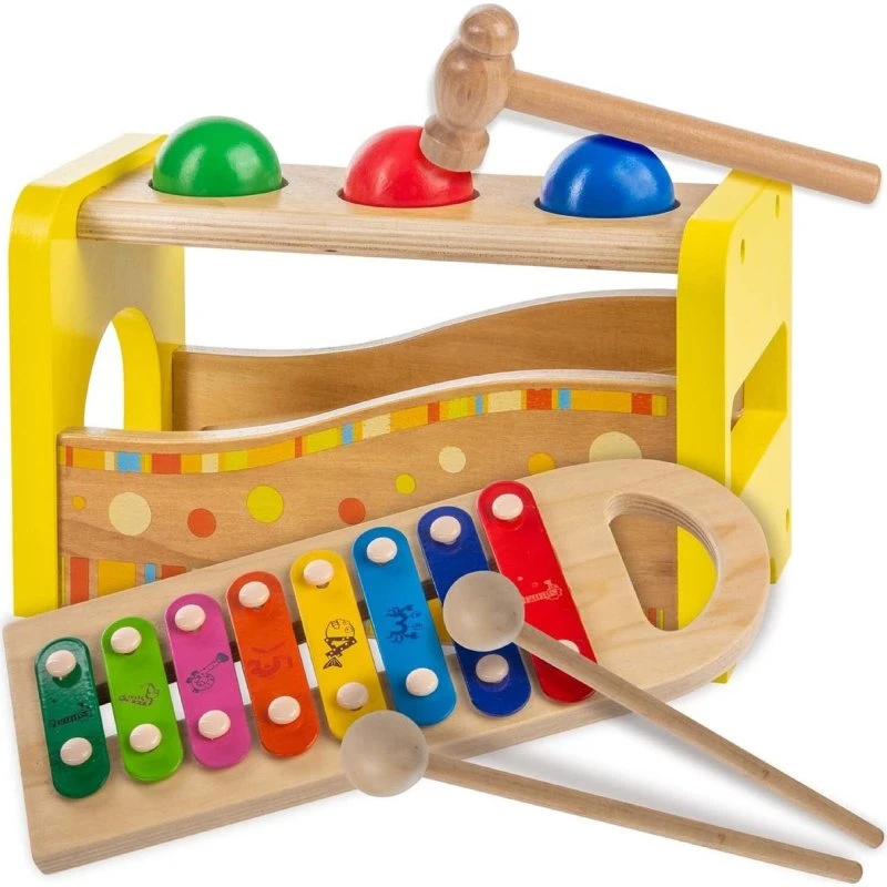 all Kids United Holz-Xylophon mit Sortierwürfeln