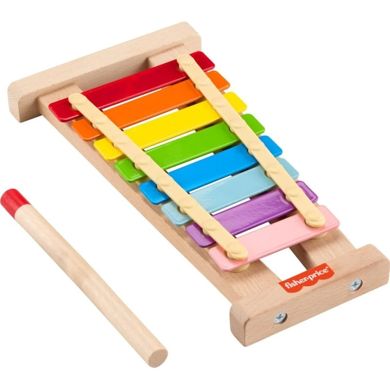 Fisher-Price farbenfrohes Holz-Xylophon mit Hammer