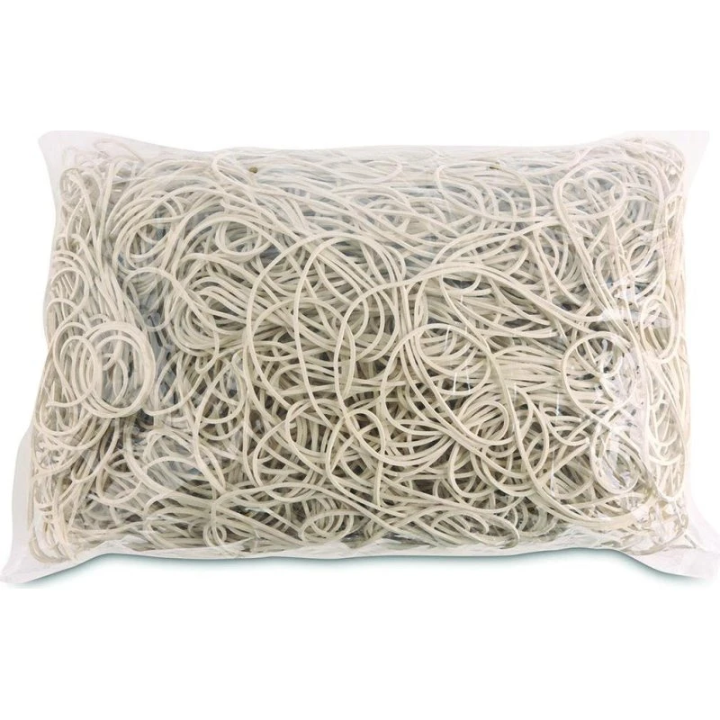 OFFICE PRODUCTS Gummibänder 100 mm, 1,5 x 1,5 mm, 60 % Kautschuk, weiß, 1 kg