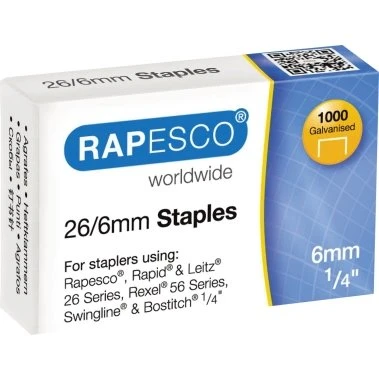 Rapesco S11661Z3 26/6 verzinkt, 1.000 Stück