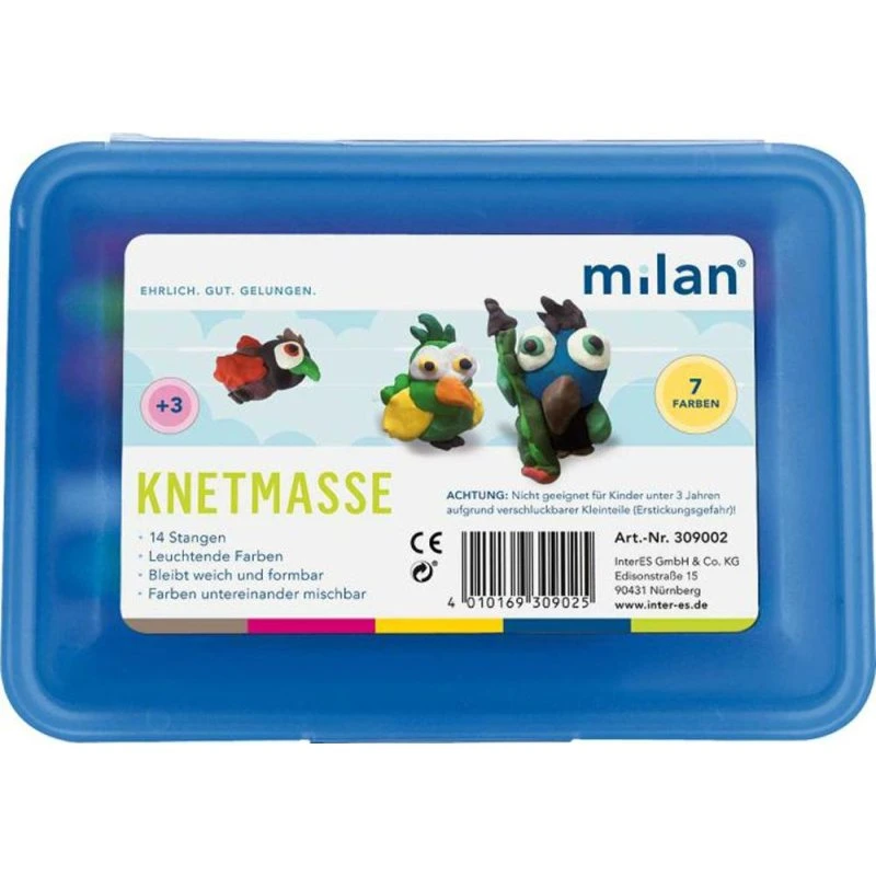 Faber Plasticine School Box blau, 7 Farben, 14 Stangen