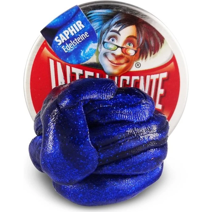Intelligente Knete Klein Saphir, Saphirblau, Glitzer, Metalldose