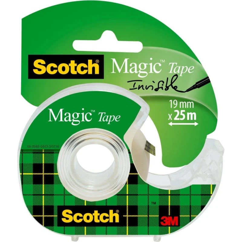 3M Scotch Magic Klebefilm 810, 19 mm x 25 m, unsichtbar, mit Handabroller