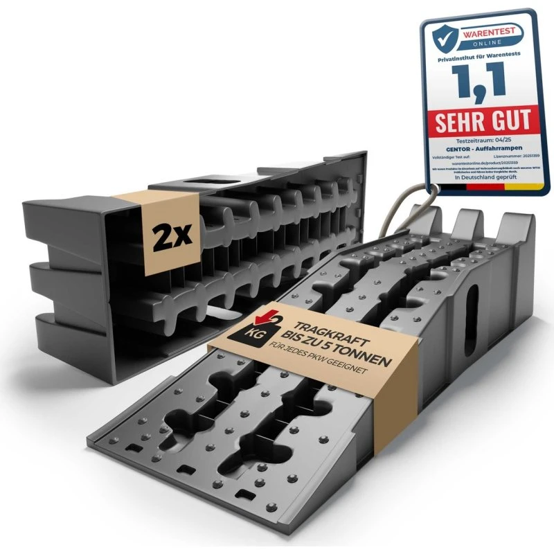 GENTOR Auffahrrampe 2er Set für PKW, Wohnmobil, SUV