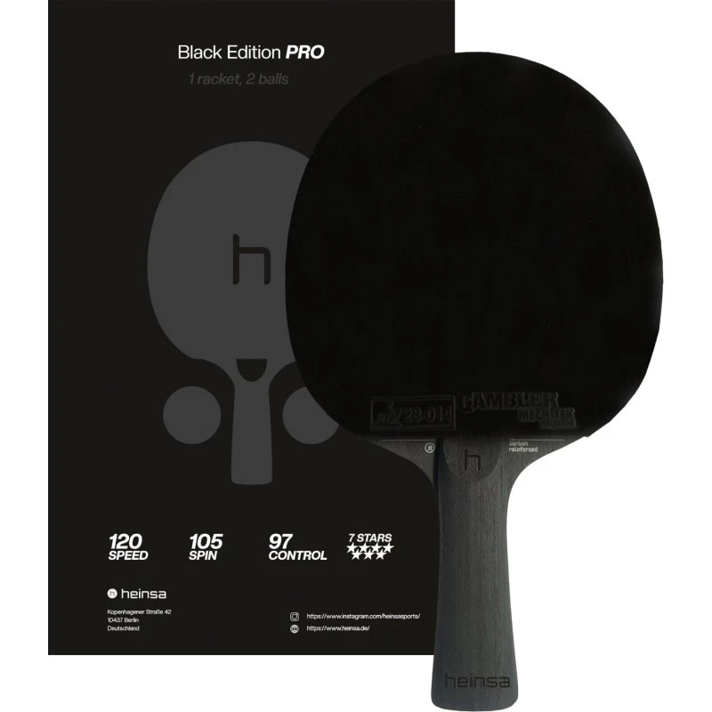 heinsa Black Edition PRO Carbon-Tischtennisschläger