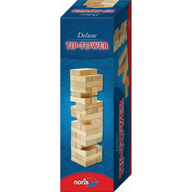 Noris Spiele Tip Tower – Geschicklichkeitsspiel mit 54 Holzklötzen