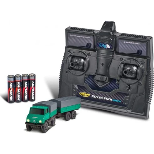 Carson 1:87 MB Unimog U406 Forst mit Anhänger 2,4G RTR
