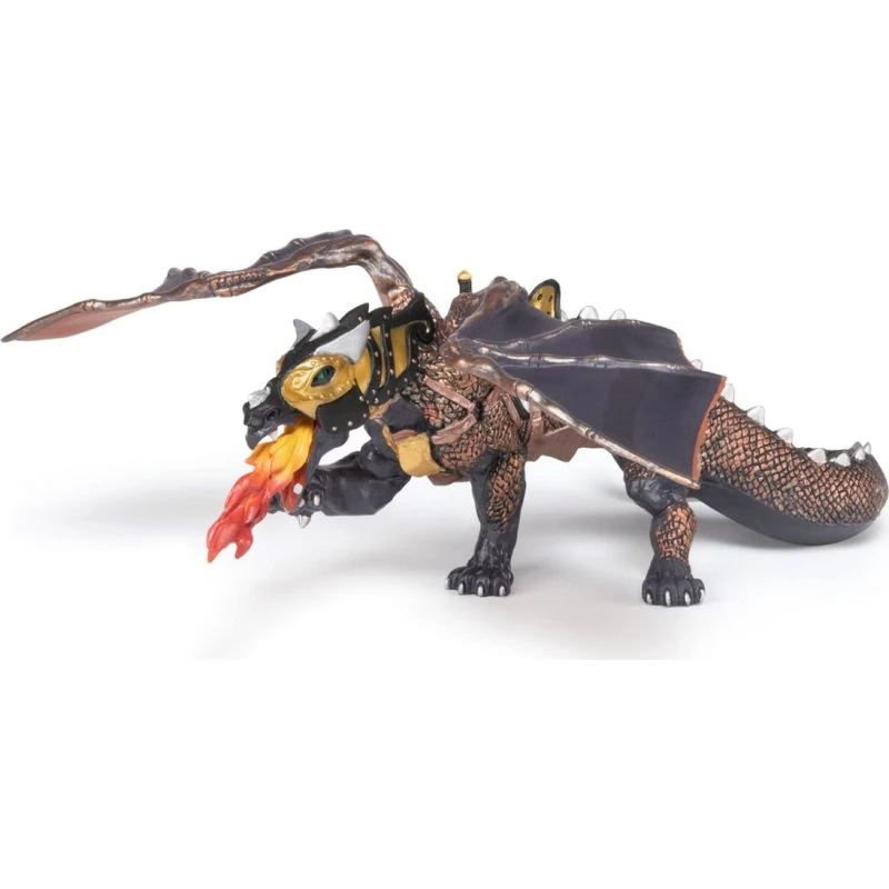 Papo Drache der Dunkelheit, 25 cm, Dunkelgrau mit Kupfer- und Golddetails