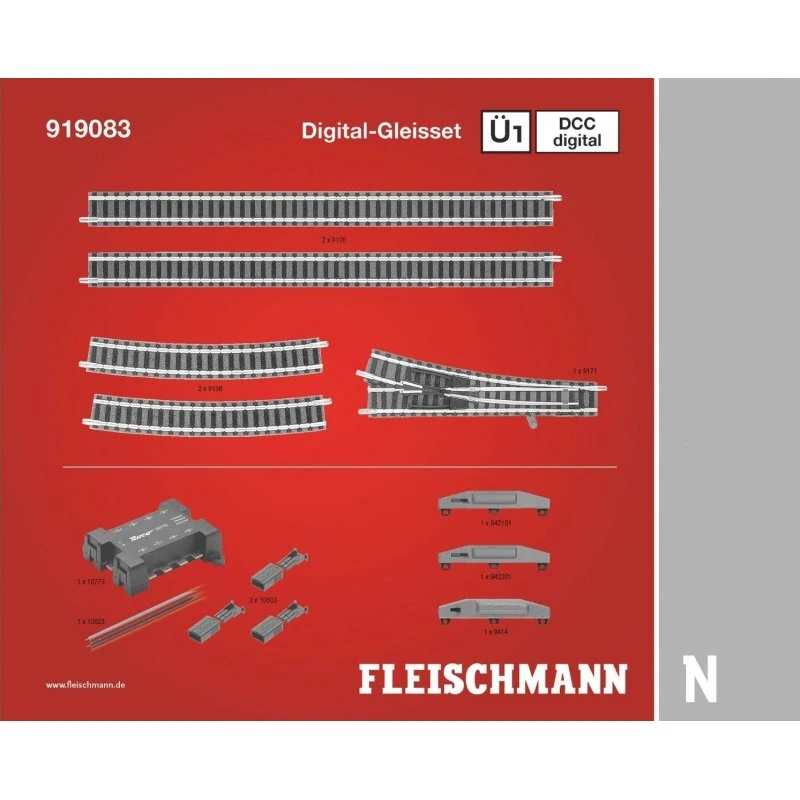 Fleischmann 919083 DCC Digital-Gleisset mit Weichenantrieb
